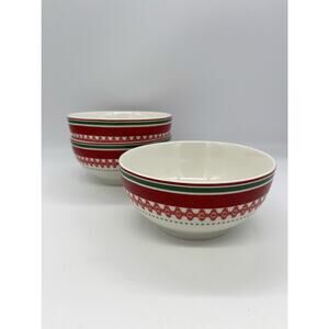 American Atelier Noelle Set of 3 Soup / Cereal Porcelain Bowls 5 7/8"